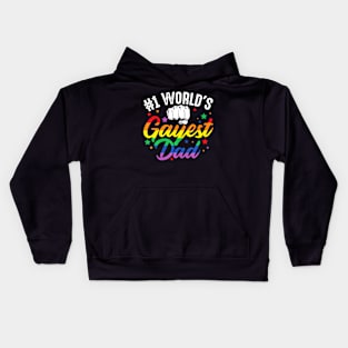 World's Gayest Dad  Father's Day LGBT Pride Kids Hoodie